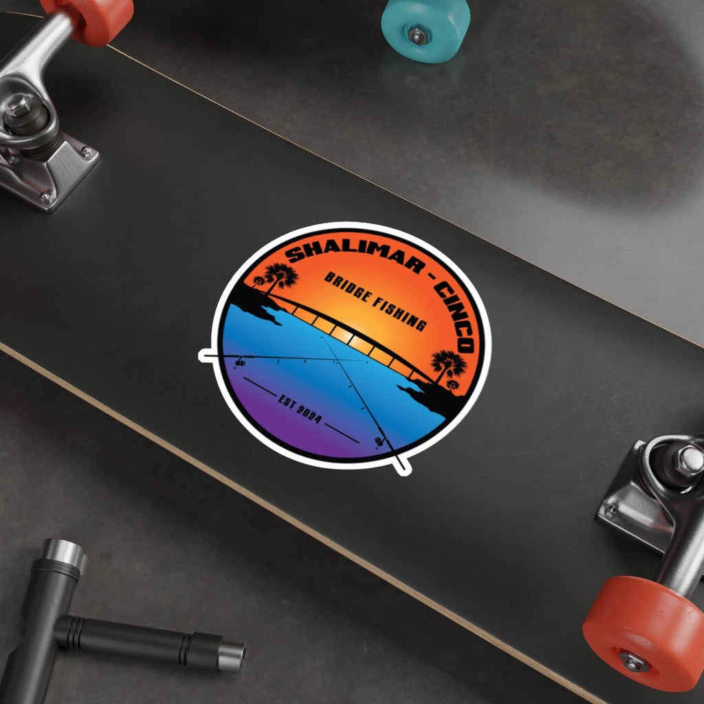 Shalimar Cinco Bridge Fishing Die-Cut Sticker/Decal