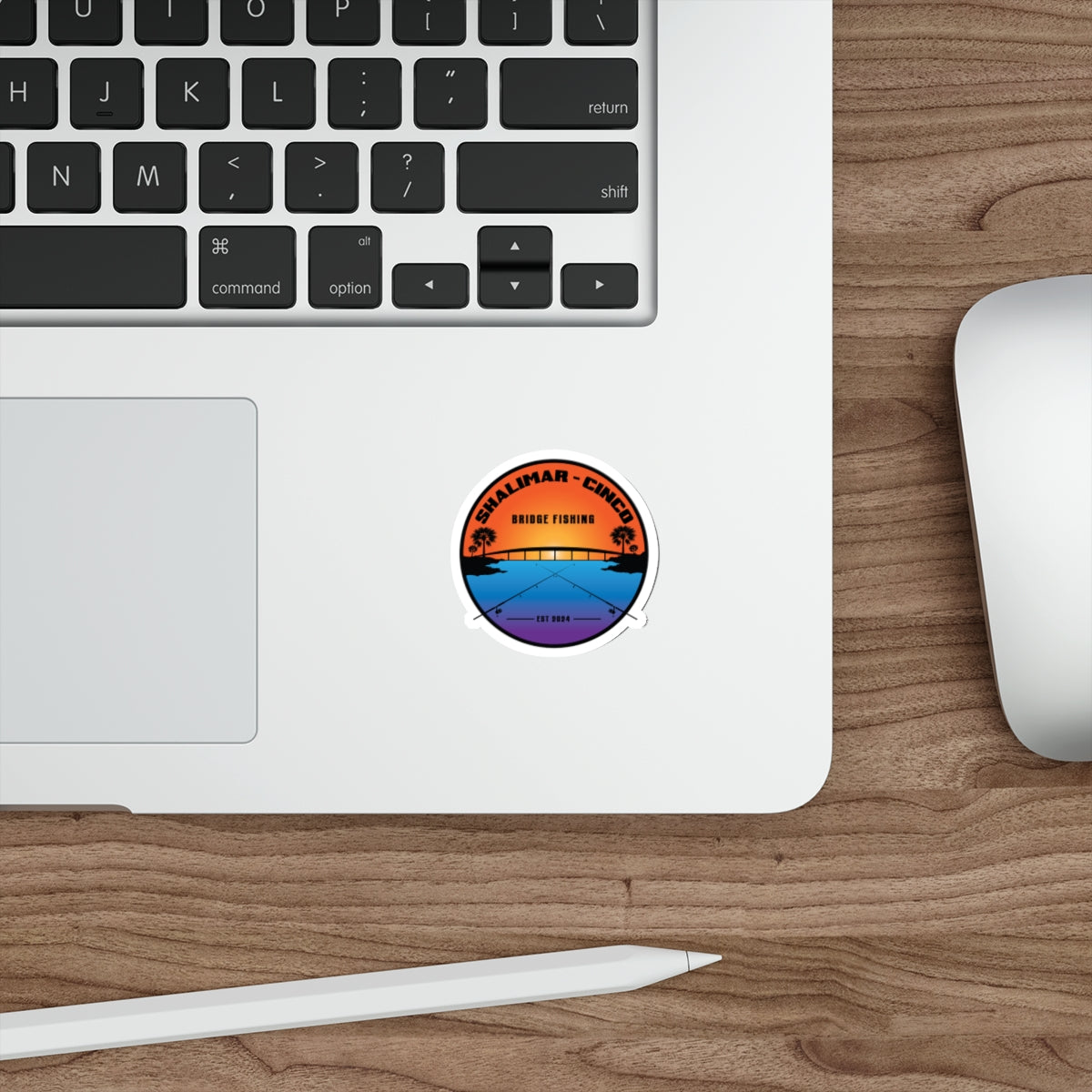Shalimar Cinco Bridge Fishing Die-Cut Sticker/Decal