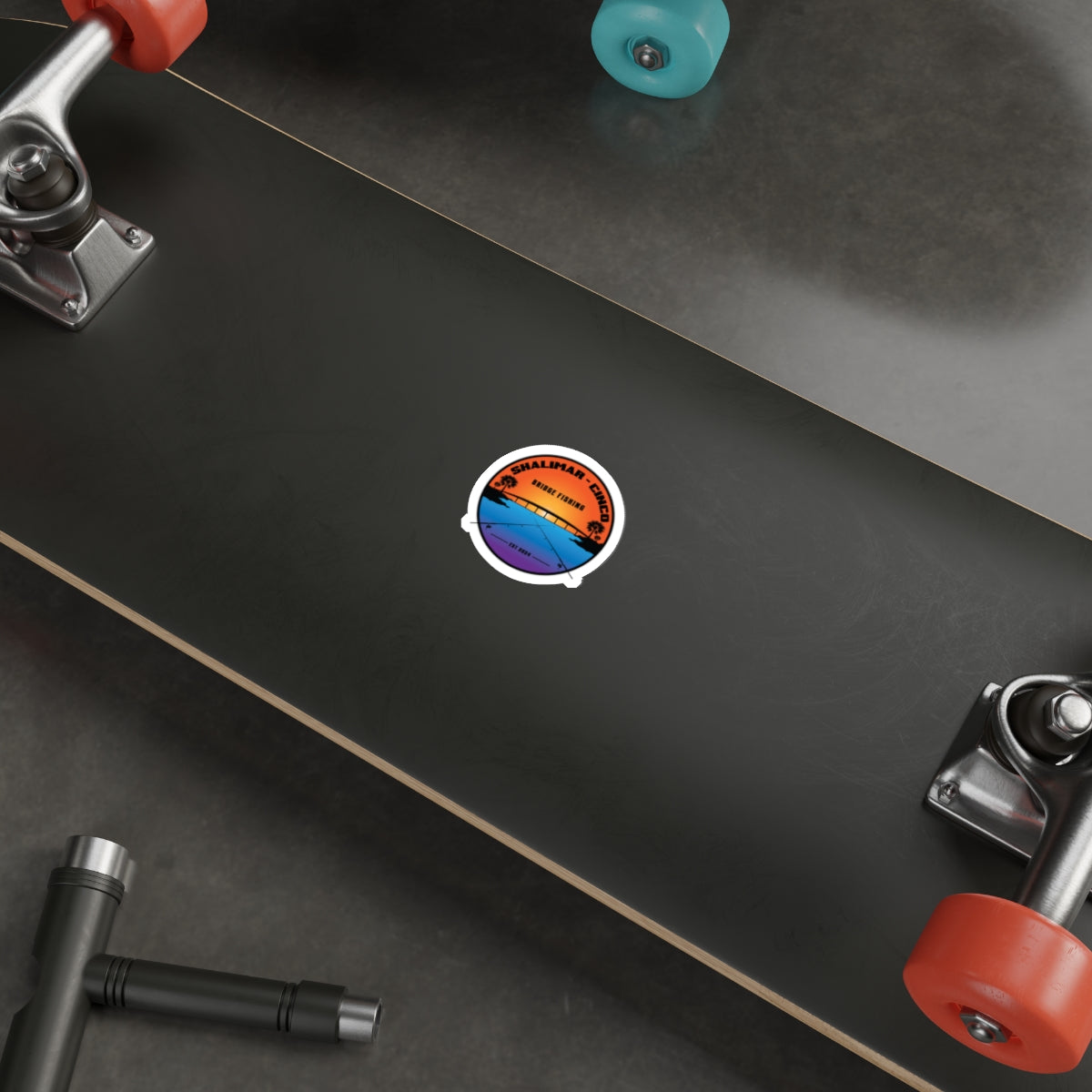 Shalimar Cinco Bridge Fishing Die-Cut Sticker/Decal